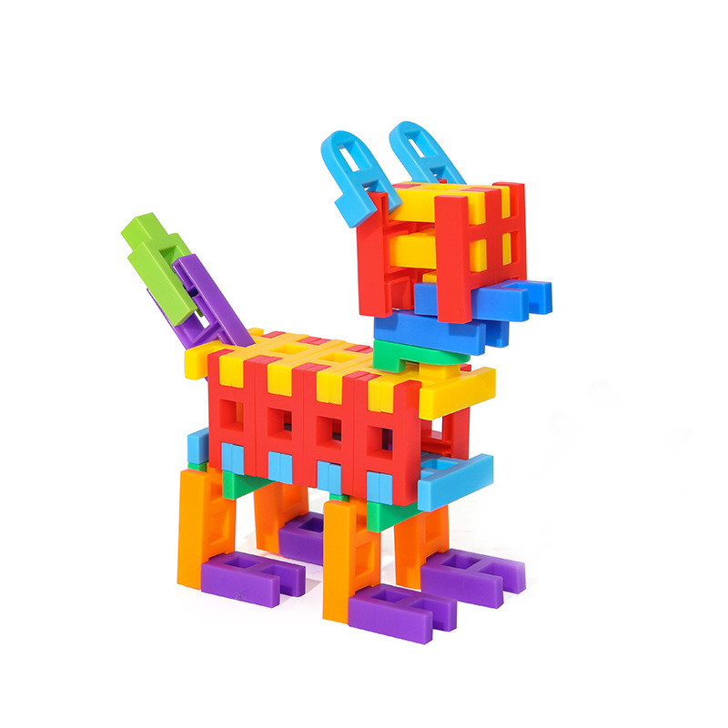 Assembled Building Blocks Wholesale Kindergarten Children's Happy Building Blocks Multifunctional Educational Plastic Assembled Baby Girl Toys