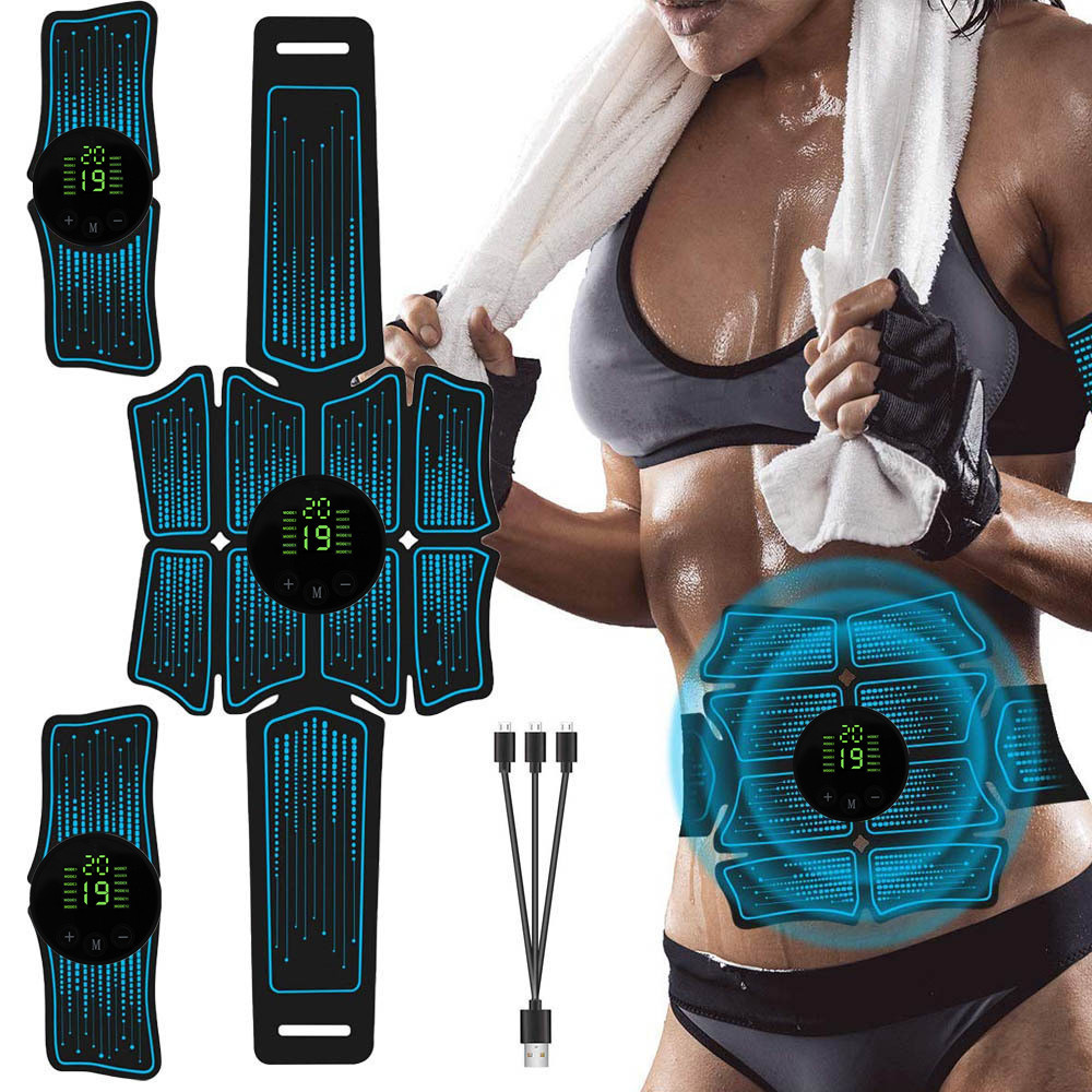 Factory Direct Sales New belly belt with display screen home lazy men and women abdominal muscle training instrument EMS abdominal muscle stickers