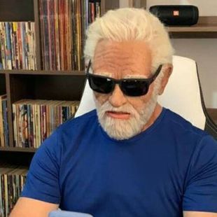 Amazon cross-border independent station Halloween hot old latex mask headgear old man grandpa wig