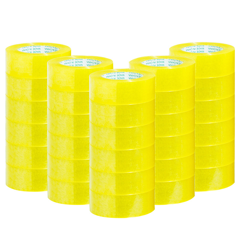 Transparent tape large roll factory full box wholesale express packaging sealing box wide tape small batch yellow sealing adhesive paper