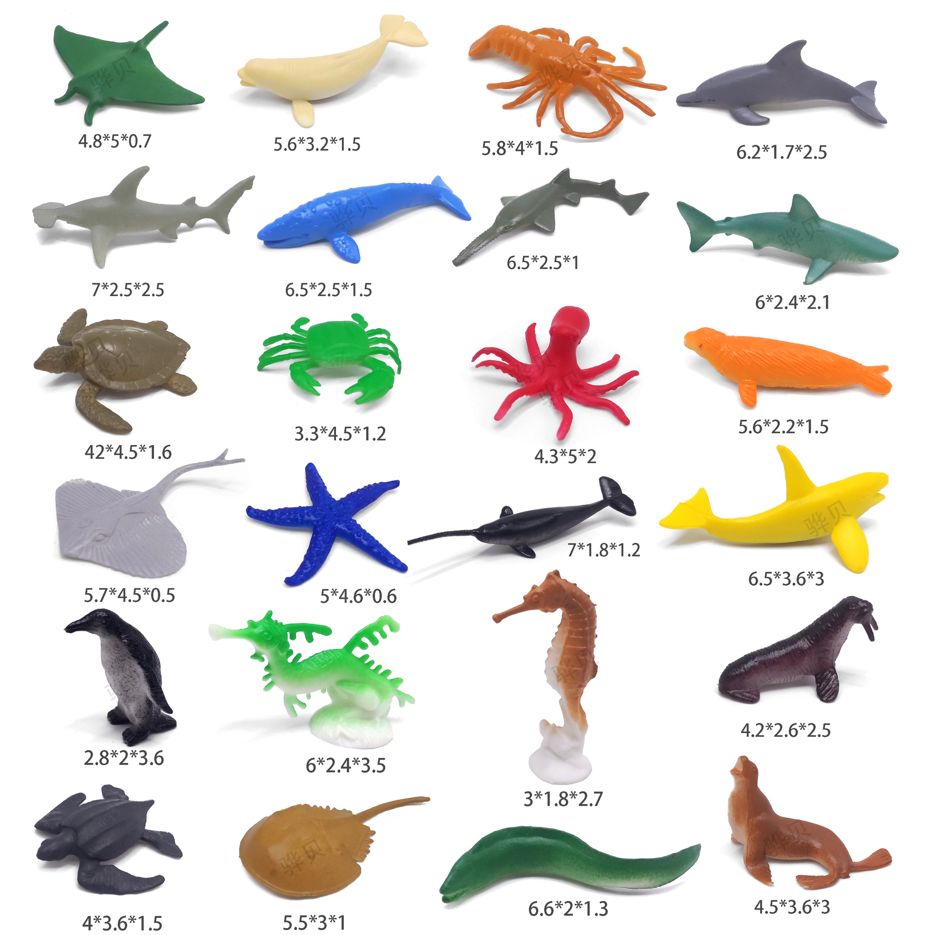 A marine animal small size simulation model toy marine creature whale shark soft glue solid mini cross-border