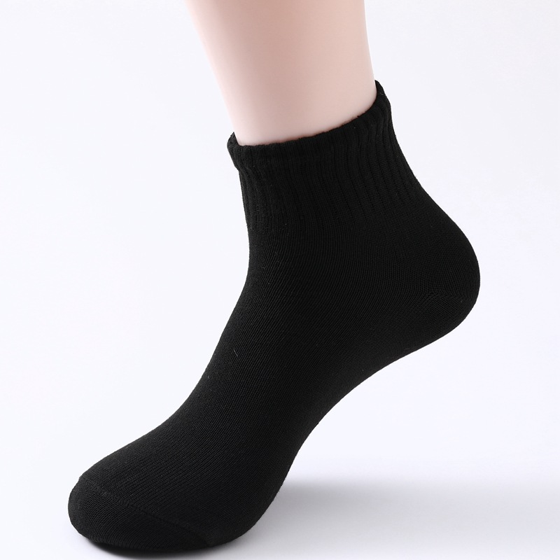 Disposable socks men's 100 pair of deodorant lazy travel wash-free solid color polyester cotton mid-tube stockings women's boat Socks Socks