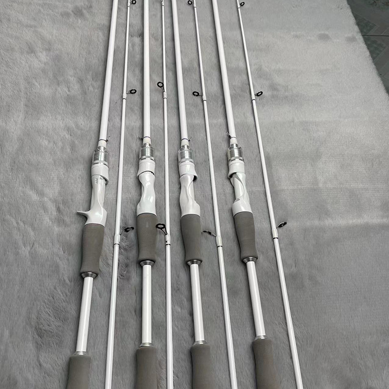 Cross-border Fishing Rod White Luya Rod suit adjustable gun handle water drop wheel straight handle spinning wheel Luya Rod delivery