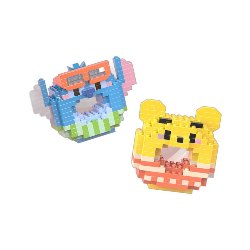 Compatible with Lego Donuts Cartoon Doll Strawberry Bear Tiny Particles Assembled Children's Toys Children's Day Gift