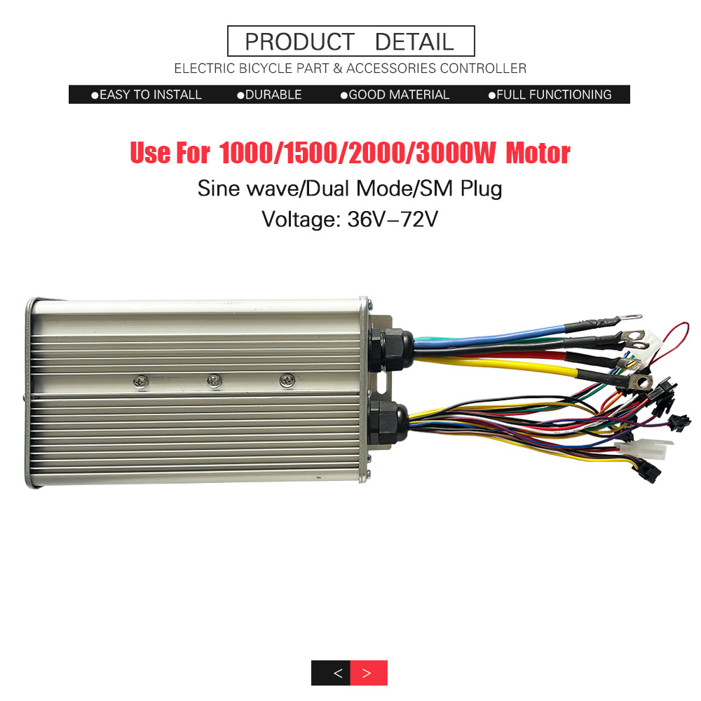 Bicycle scooter lithium battery modification accessories 48V-72V 60A dual-mode 18 tube Zhengxuan wave controller
