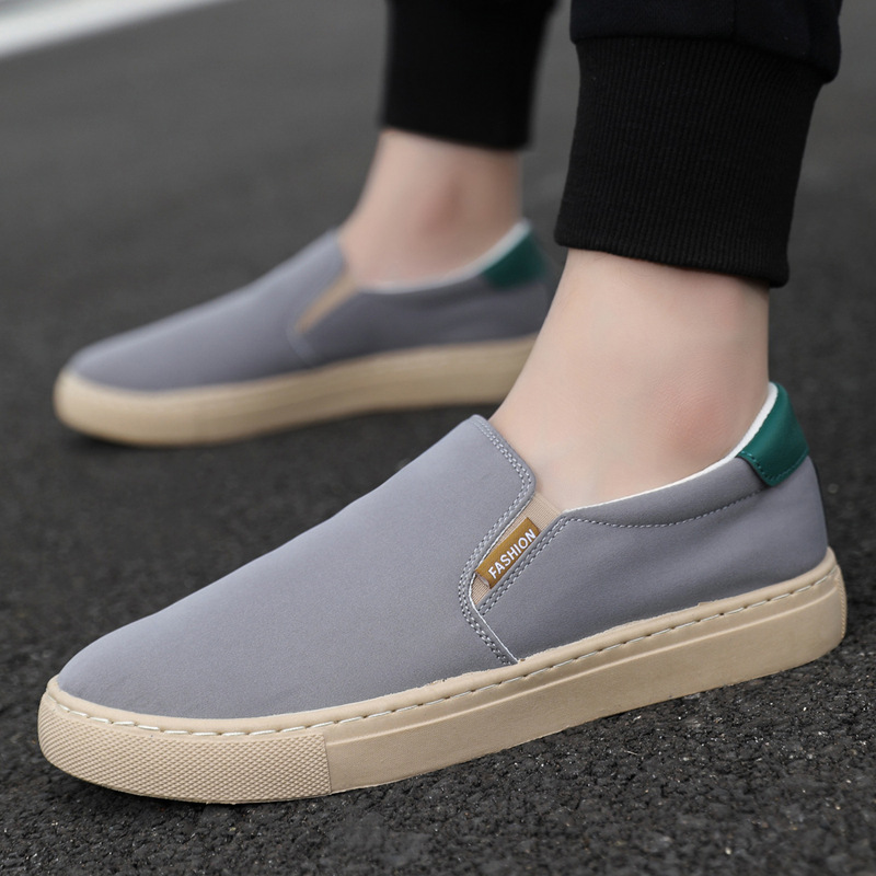 2024 Spring and Summer New plus size Men's Shoes Ice Silk Canvas Shoes Men's Lazy Slip-on Casual Board Shoes Men's Cloth Shoes