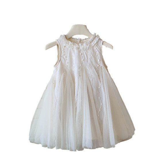 Princess Dress Summer Girl's Sleeveless dress New Style Children's Lace Dress Baby Dress Girl's Veil Dress