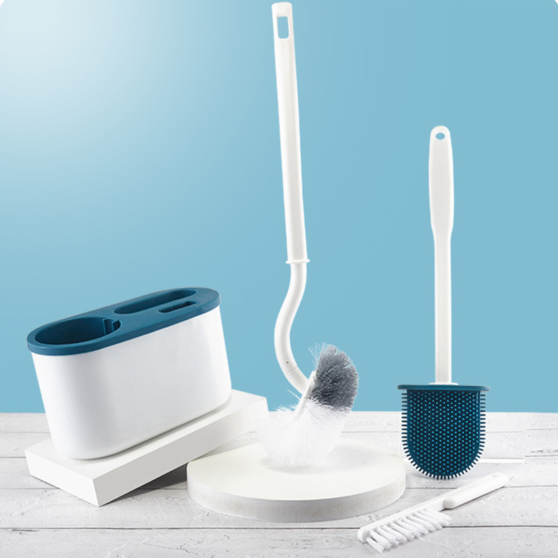 Creative toilet brush suit toilet brush Japanese S-type toilet brush cleaning brush toilet brush three-piece set brush