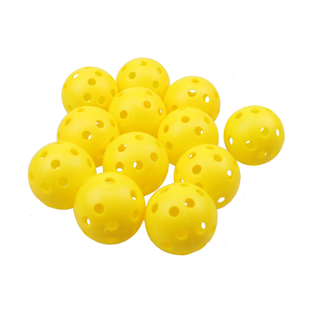 Indoor and outdoor golf ball 26-hole practice ball 42mm hole ball PE blowing plastic floating ball yellow