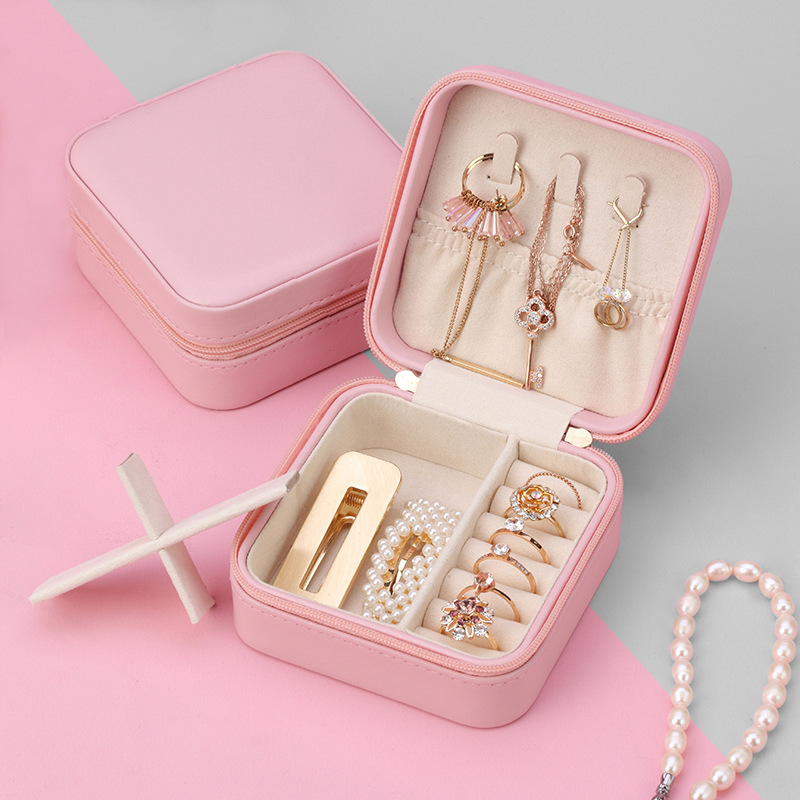 Portable Jewelry Box European Princess Small Travel Korean Hand Jewelry Jewelry Bag Earrings Ring Small Storage Box for Women