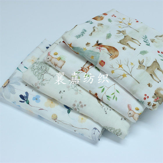 Bamboo Fiber Double Gauze Cartoon Digital Printing Baby Clothing Pajamas Bedding Fabric