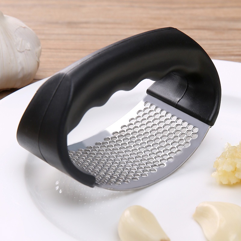 Stainless Steel Manual Ring Garlic Press Large Garlic Mashed Garlic Artifact Garlic Tamping Household Kitchen Garlic Shooting Tool
