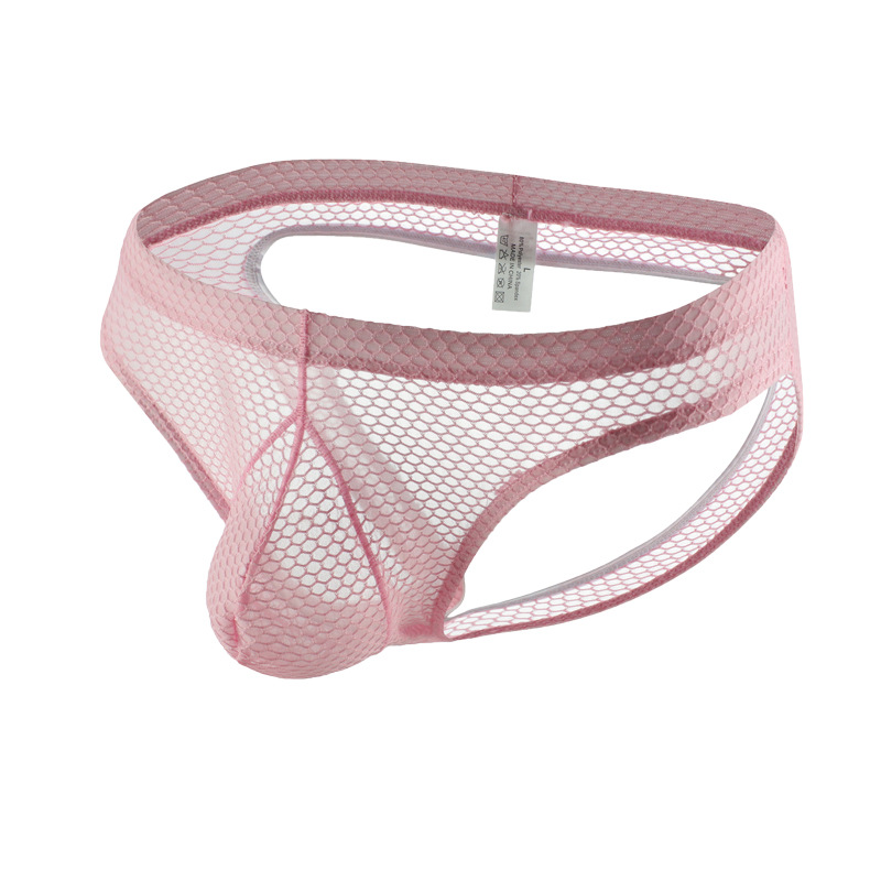 Men's Breathable Mesh Briefs with Sexy Lace_voghion.com