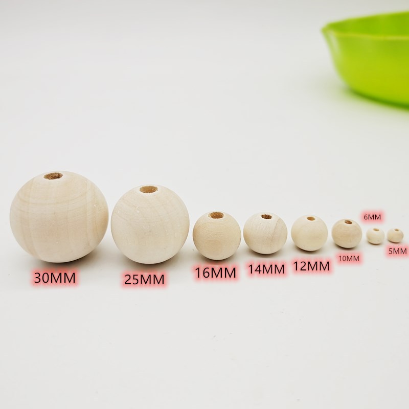 4-50mm Lotus round wood beads flower loose beads wholesale log beads solid wood beads round wood beads diy jewelry accessories
