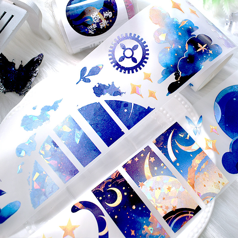 New product hand account tape watercolor flower fresh figure diy collage black and white decorative frame flower material pet tape