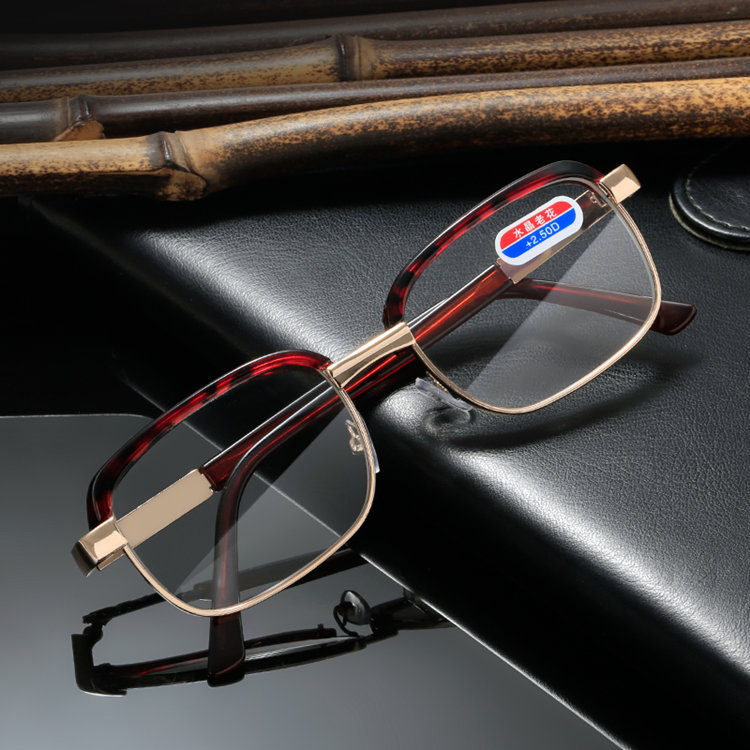 New glass vintage eyebrow reading glasses for the elderly reading glasses large frame fashion comfortable metal crystal reading glasses