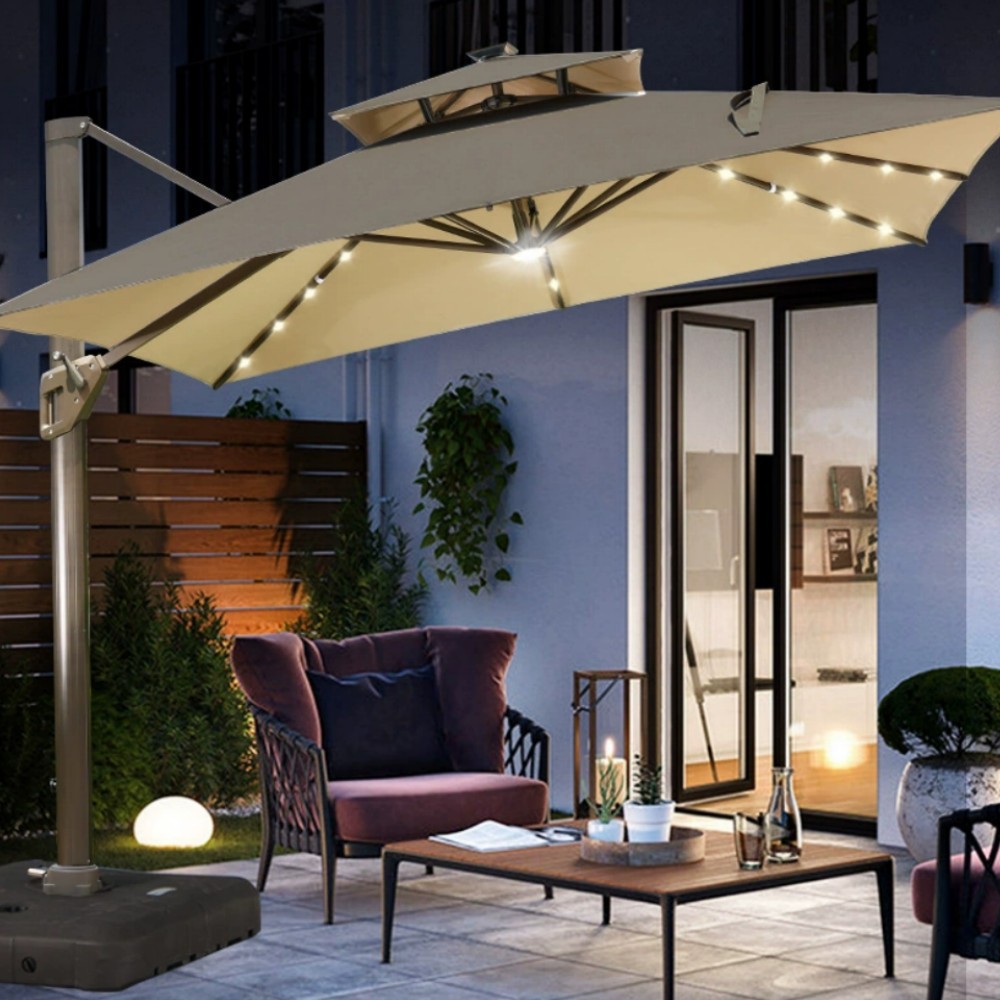 New solar tent light beach camping adventure 104LED Roman umbrella light camping light tent light decorative lighting