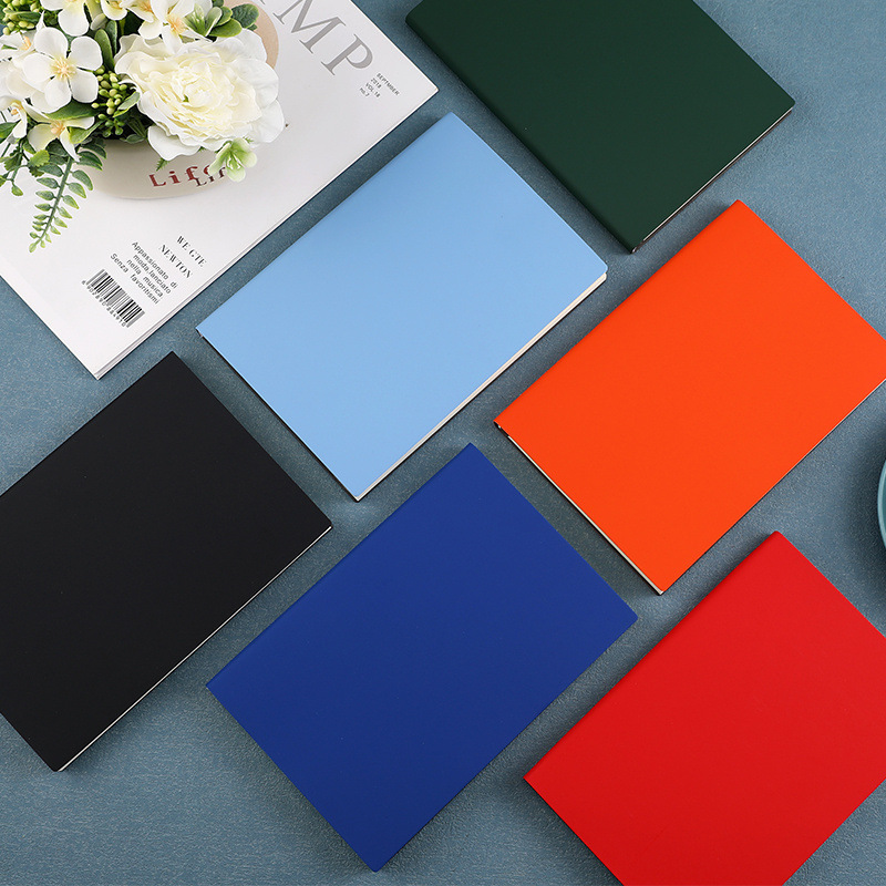 In stock A5 soft leather notebook wholesale business office meeting recording book thickened blank notepad printable logo