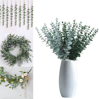 Amazon Cross-border Simulation Single Eucalyptus Leaves Eucalyptus Leaves Flower Art Gali Money Leaves Wedding Home Decoration