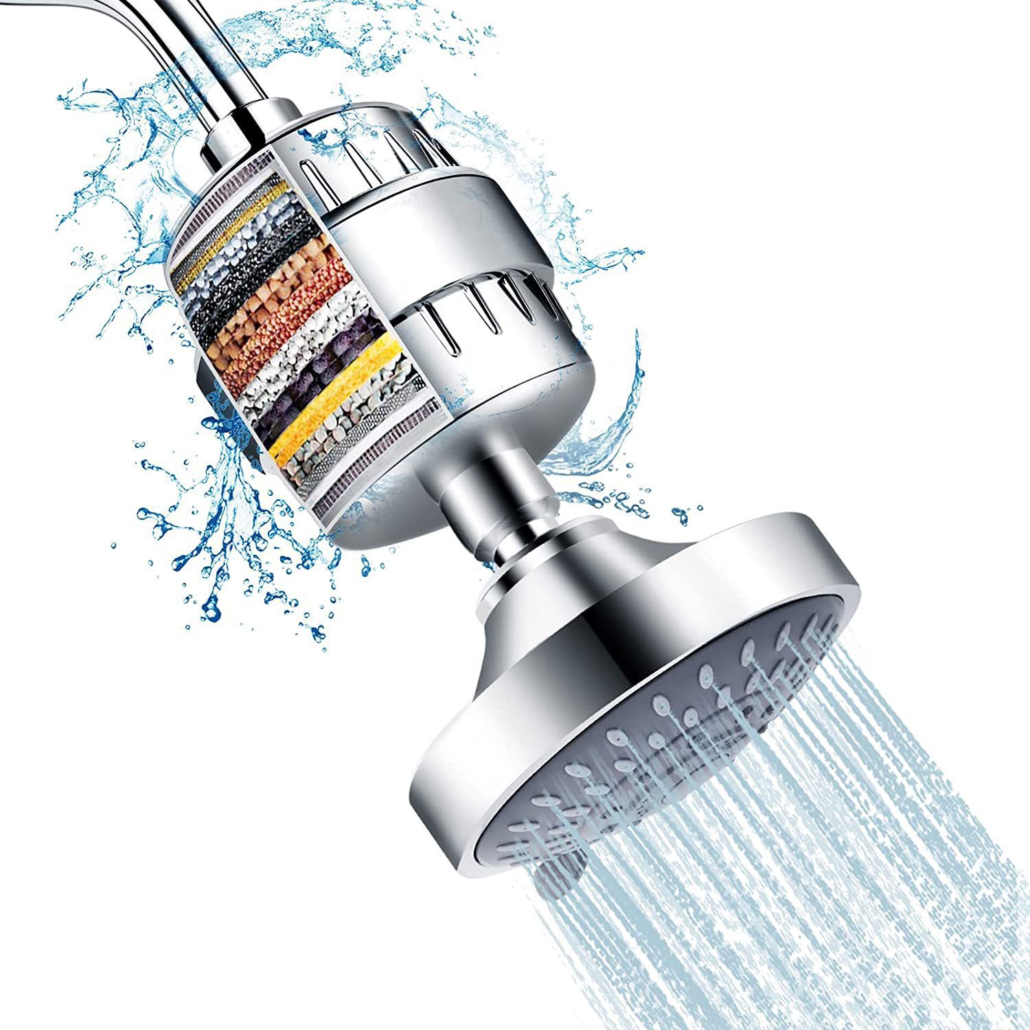 Cross-border shower set with filter shower head set combination high-pressure nozzle beauty beauty with water filter