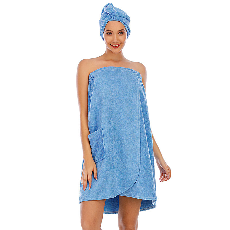 2023 Autumn and Winter Cross-border Bathrobe Bathrobe Bathrobe Bath Towel Women's Hotel Nightgown Bath Dress Thickened Tube Top Women's Sexy Absorbent