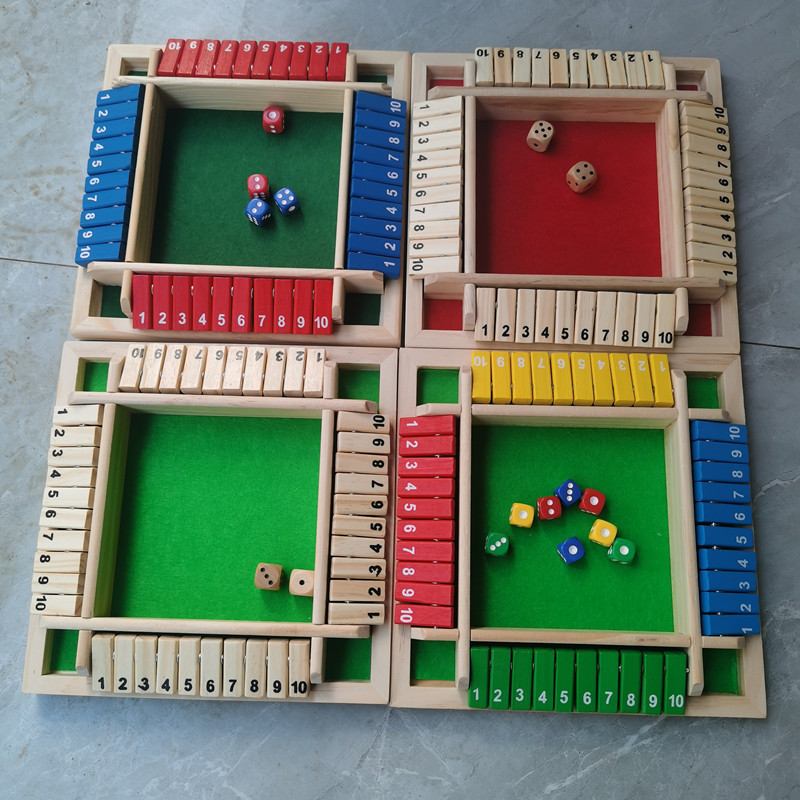 數字遊戲玩具親子桌遊木質制四面數字翻牌酒吧聚會休閒賭酒行酒令