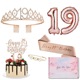 19 Rose Gold Crown Shoulder Strap Gift Box Pin Cake Decoration