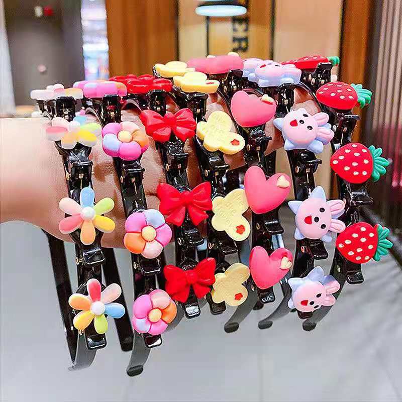 Children's hair accessories girls' hair pressing headband cute baby broken hair headband summer little girl braided hair clip hairpin headdress