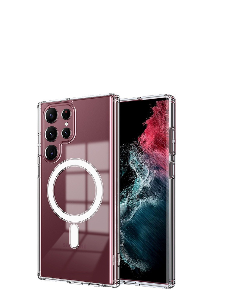 Трансграничное применение Samsung S25Ultra чехол для телефона GalaxyS25 A36 анти-падение прозрачный магнитный корпус S24plus