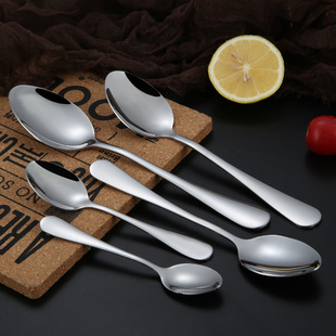 Factory wholesale stainless steel tableware 410 spoon hotel restaurant soup spoon dessert spoon mixing spoon logo production