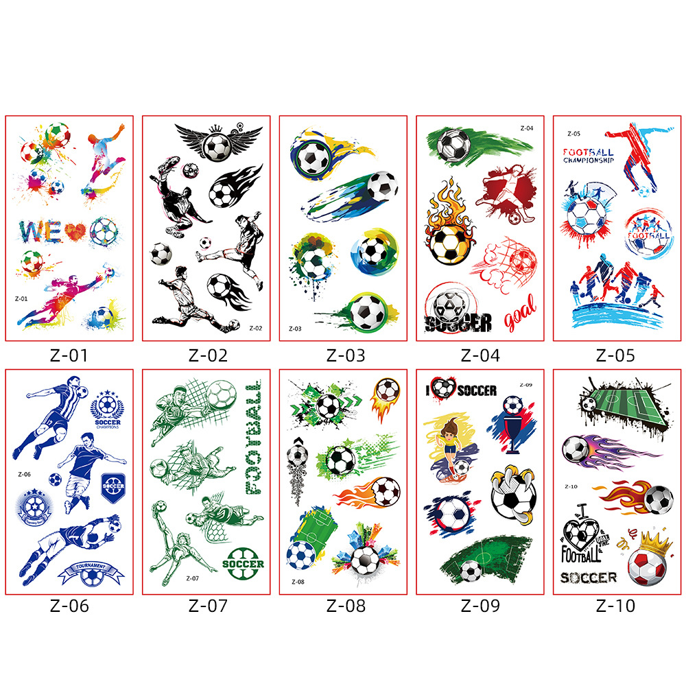 Manufacturer in stock football tattoo stickers World Cup club competition activities Party fans Carnival temporary face stickers
