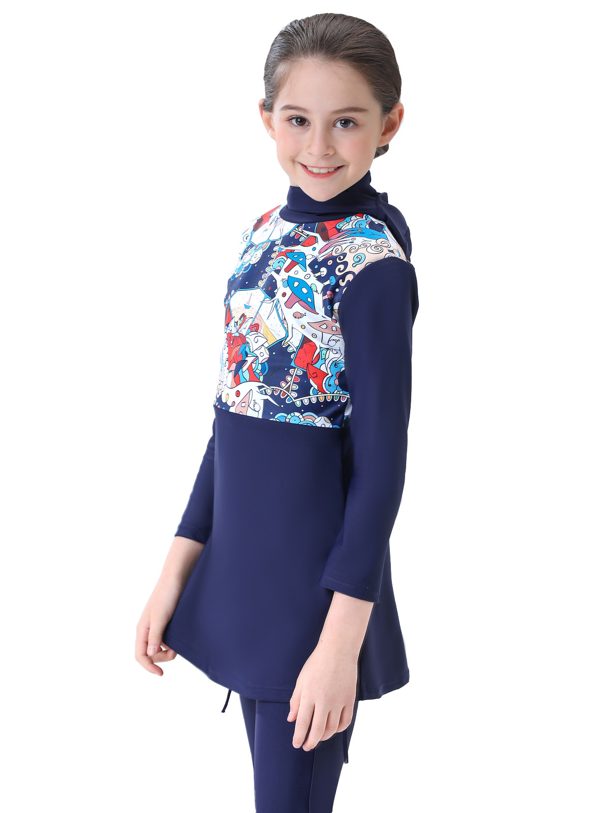 2023 new foreign trade swimsuit girl conservative swimsuit bukini children Beach swimsuit