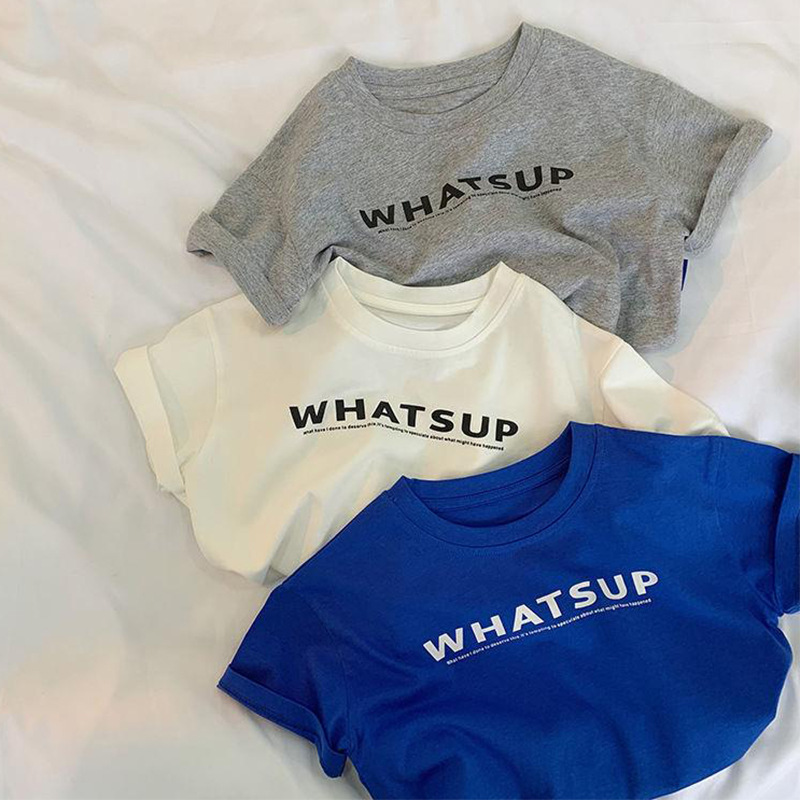 Pure cotton children's cute baby letters handsome short-sleeved T-shirt summer 2025 new small and medium-sized children's boys and girls' tops