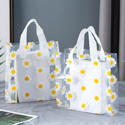 Vertical Folding Handbag Plastic Bag Daisy Gift Bag Cosmetic Bag Clothes Packaging Bag Custom 50