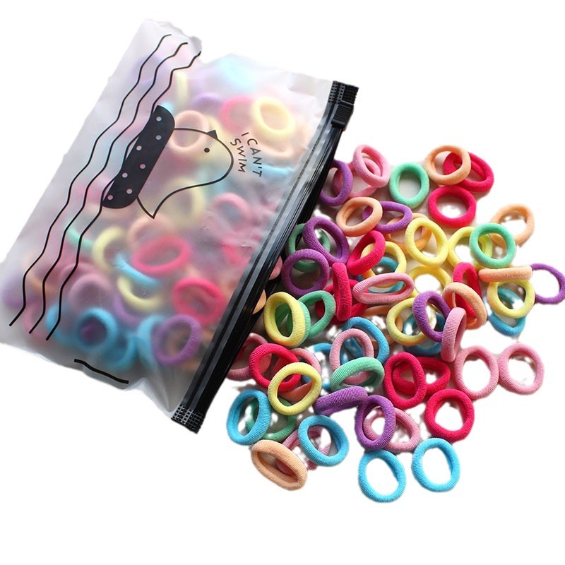 100 pieces/pack children's hair band baby does not hurt hair rubber band high elastic base tie hair girl hair rope hair accessories