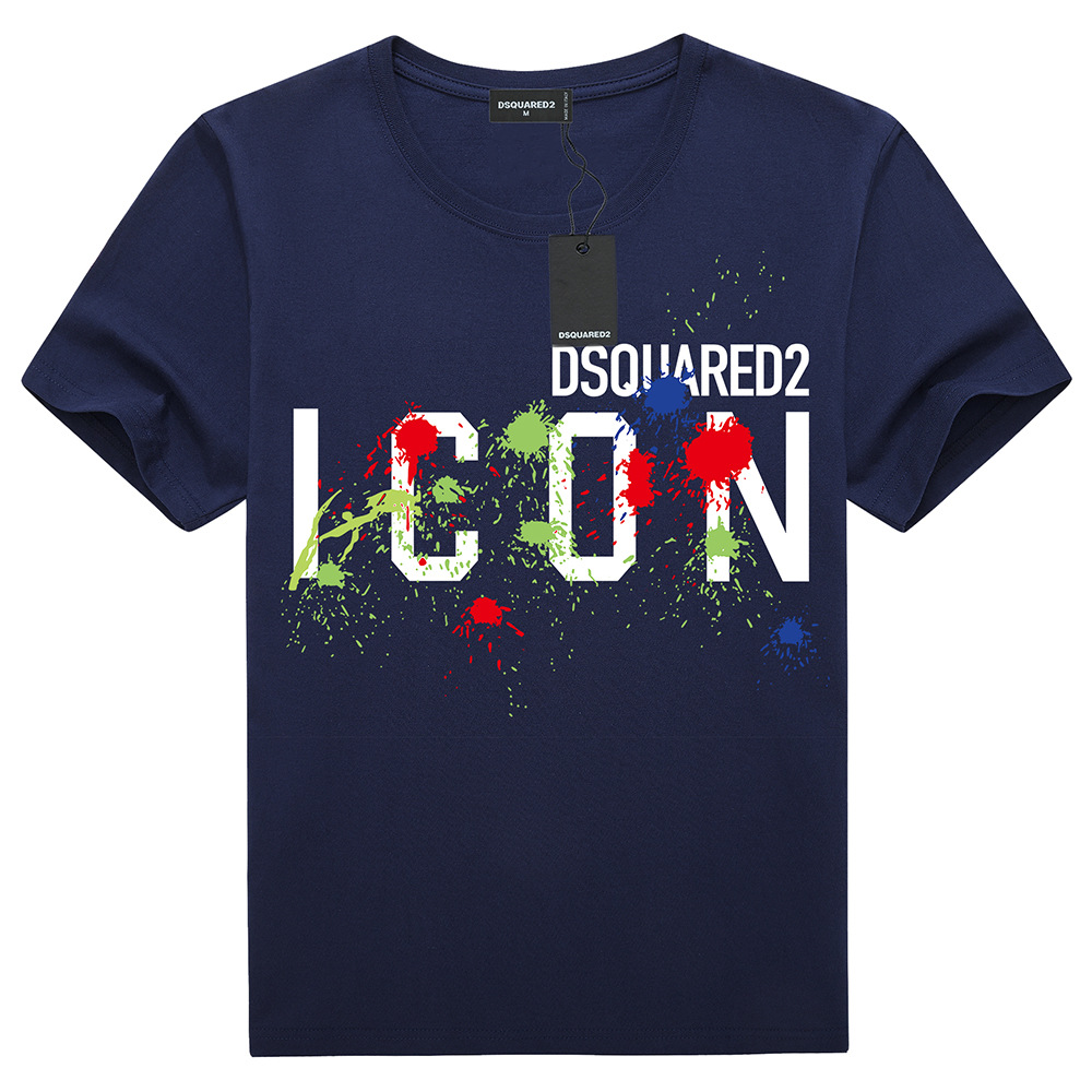 Men's Youth Summer DSQ2 Trendy Brand T-Shirt Short-sleeved Heavy Cotton Cross-border Supply T-Shirt Men's Simple Casual Top