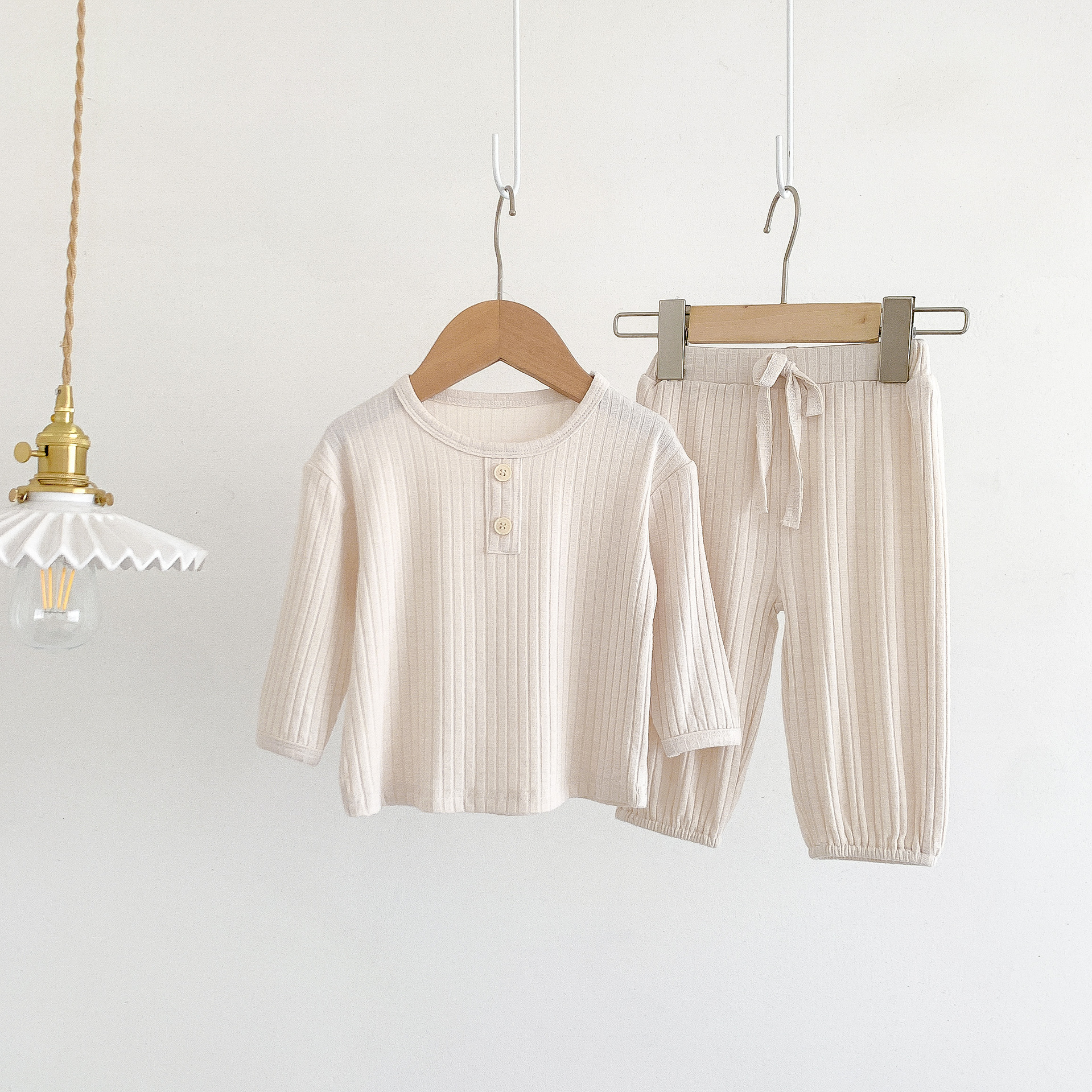 Baby Autumn Set Korean Children's Wear New Boys and Girls Baby Stretch Pit Top + Trousers Two-piece Set