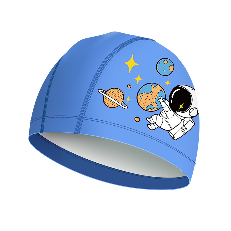 Children's PU hat cute fashion cartoon high elastic waterproof children's swimming cap PU coating swimming cap factory direct sales