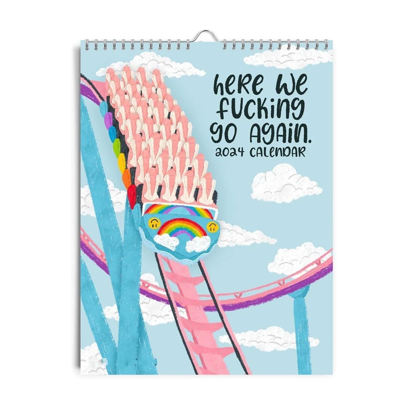 Cross-border innovation 2024 funny hanging calendar prank trash talk calendar funny calendar for friends