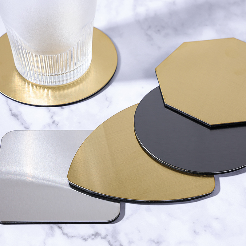 ins Nordic Creative Coaster Metal Stainless Steel Vintage Coffee Cup Heat Insulated Coaster Placemat with logo