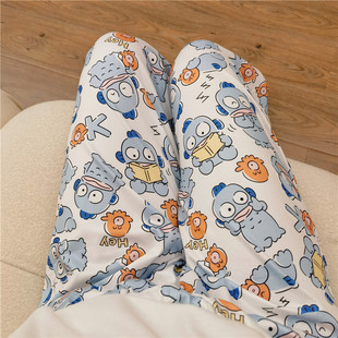 Walking pants! Cartoon Strange Fish Pajama Pants Women's Loose Spring and Autumn New Home Casual Summer Air Conditioning Pants for Outer Wear