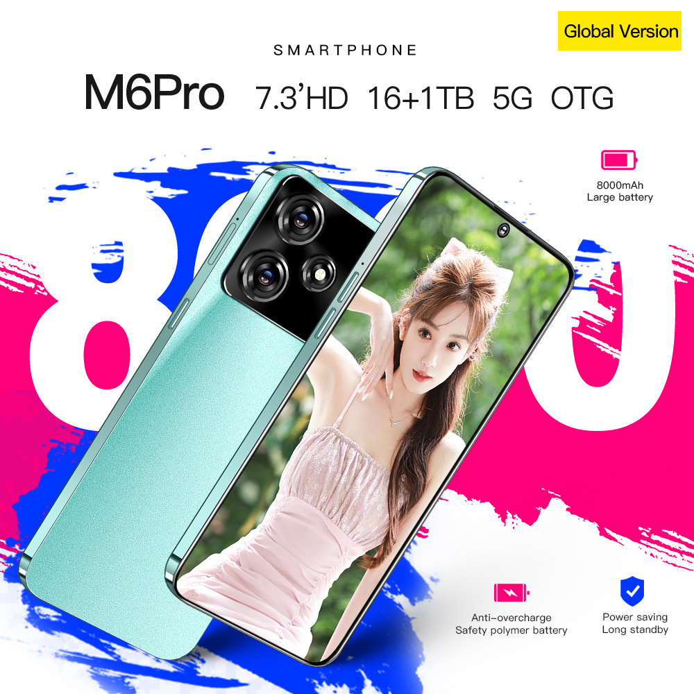 Cross-border in stock 4G new popular M6 pro smart phone Android 3 + 32GB cross-border mobile phone manufacturers one-piece delivery