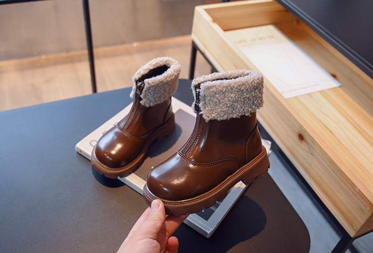 New children's cashmere warm cotton boots girls soft soled princess boots_voghion.com