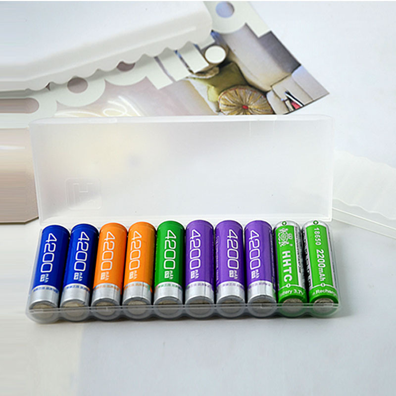 Frosted translucent storage box battery storage box 10 18650 battery storage box