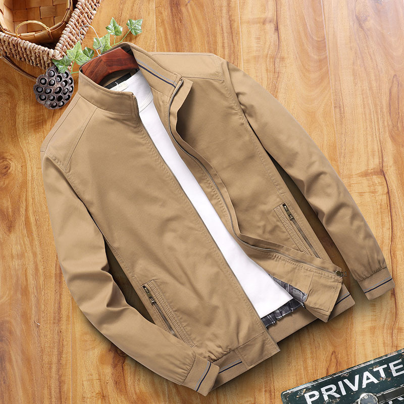 Cross-border Foreign Trade Spring and Autumn Men's Casual Cotton Jacket Loose Large Size Washed Men's Sports Jacket Men's Jacket Trendy