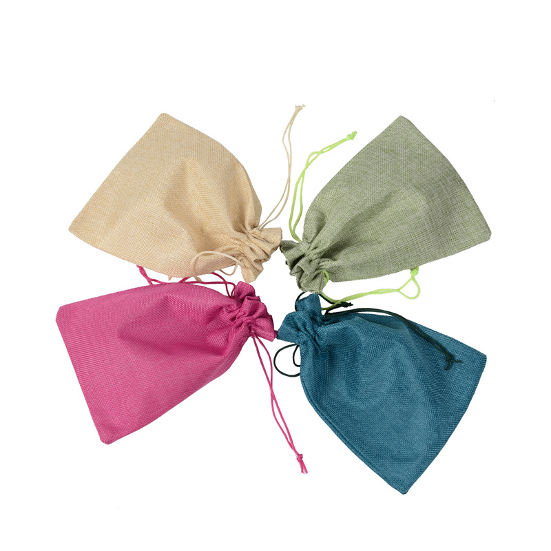 Drawstring Linen Bundle Pocket Jewelry Packaging Linen Bag Sachet Storage Blank Christmas Gift Bag
