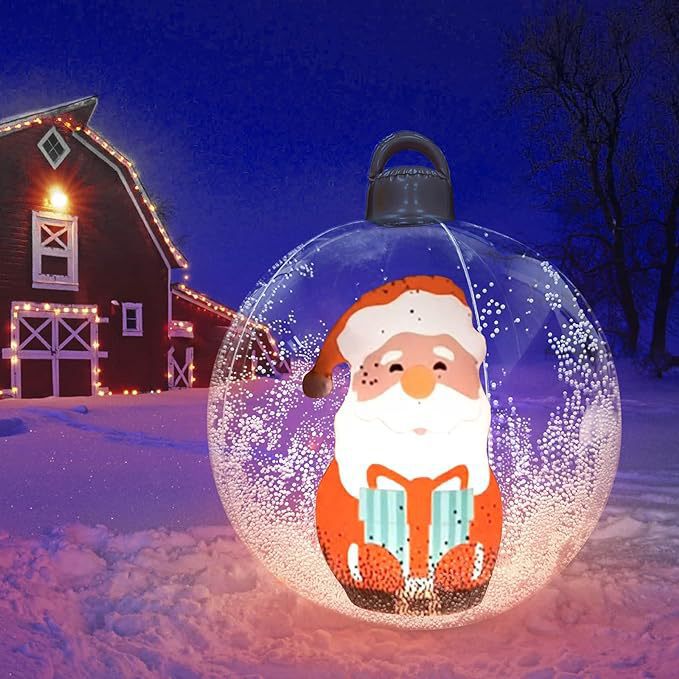 2023 new inflatable Christmas ball inflatable LED Christmas luminous ornaments crafts children Christmas snowman_voghion.com