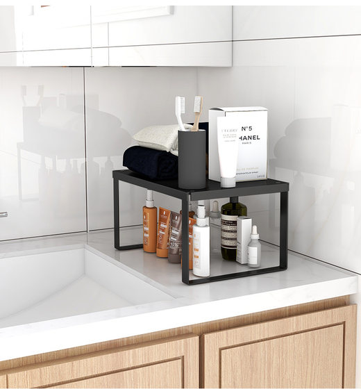 Simple Kitchen Countertop Layered Storage Rack Desktop Storage Rack Storage Cabinet Inner Partition Single Layer Pot Rack