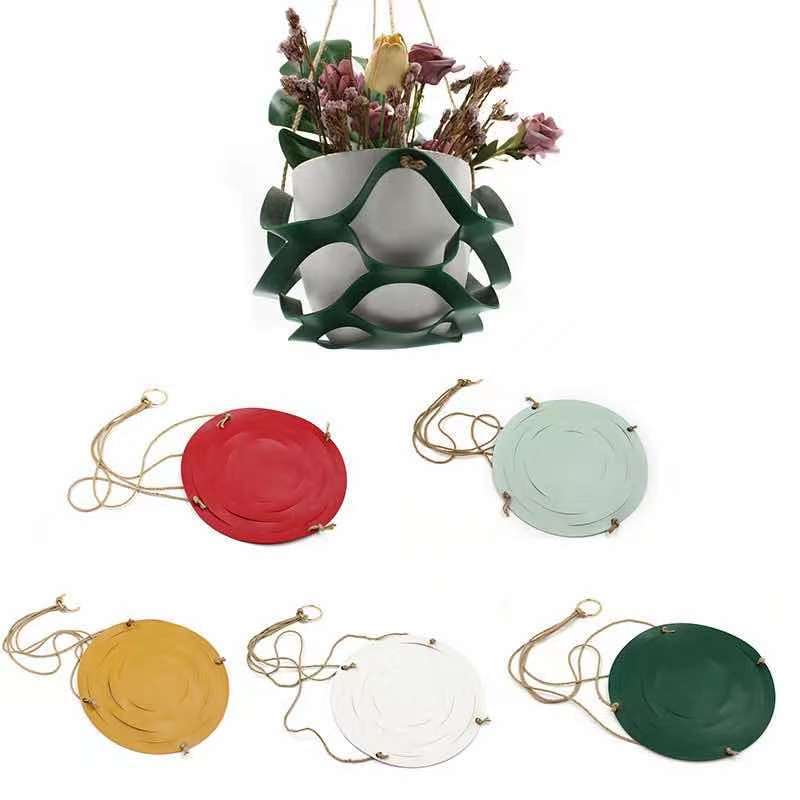 Water ripple hanging pot hanging basket succulent plant flower hanger indoor and outdoor potted plant leather decorative flower pot
