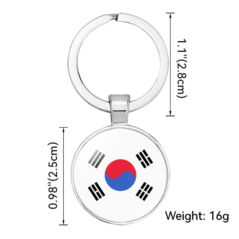 亚洲各国国旗时光宝石钥匙圈 韩国 日本 阿联酋 饰品钥匙环挂件